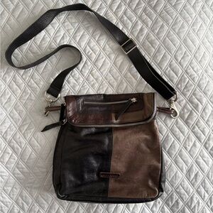 Stylish Joanel Multi-Tone Faux Leather Crossbody Bag with Multiple Features